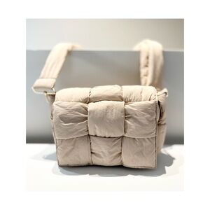 Cream Quilted Puffer Women's Bag